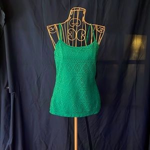 Teal, bra tank camisole, lacy overlay, Express, size Small